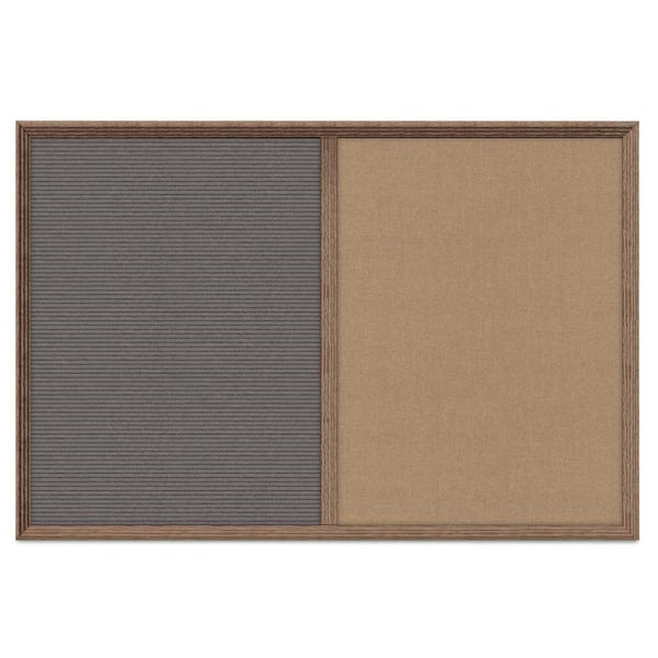 United Visual Products Enclosed Corkboard, 1 Door, 24"x36", 4" Fra, UV3422-SATIN-FORBO UV3422-SATIN-FORBO - main
